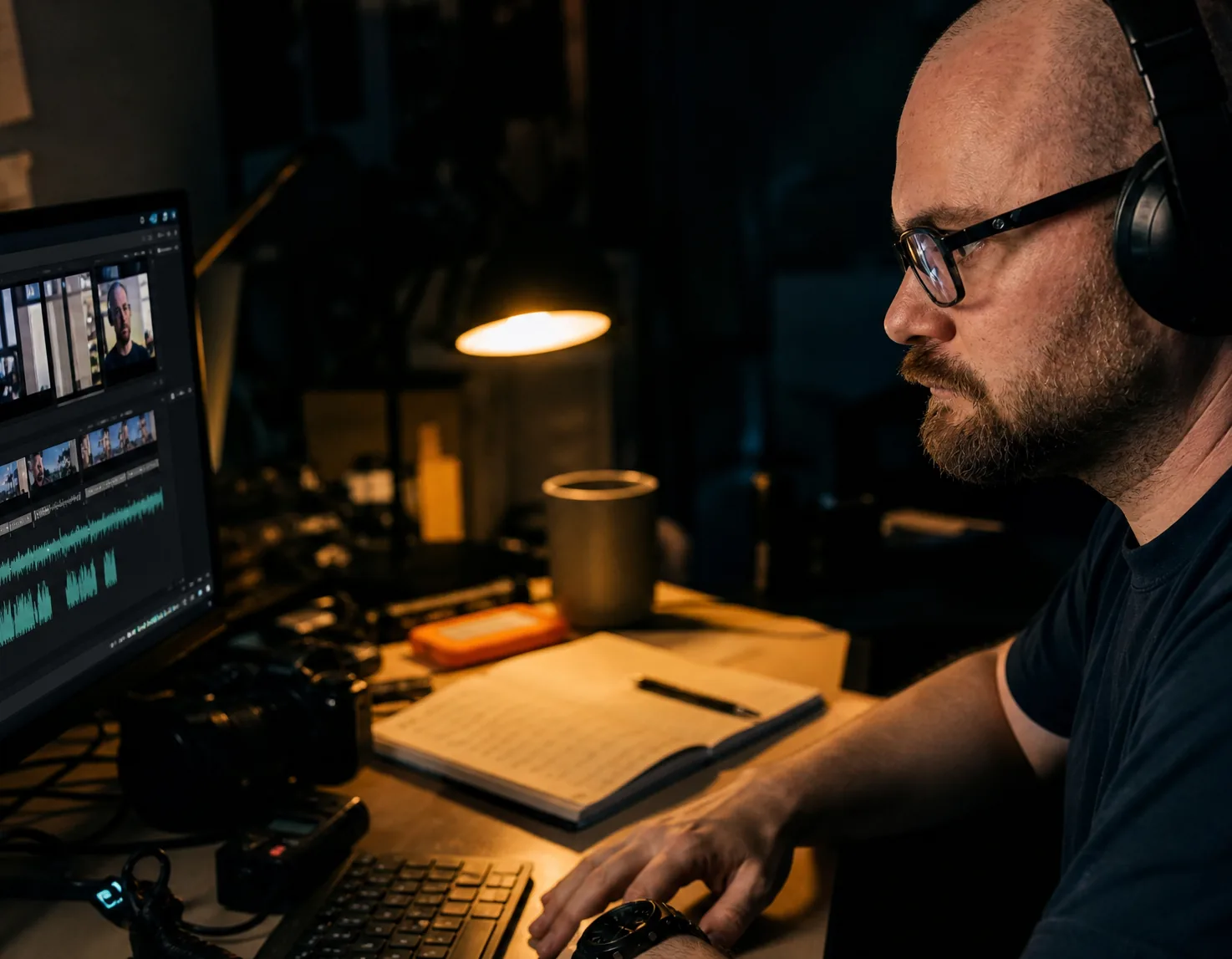 Video editing workstation for clips, captions and repurposed content